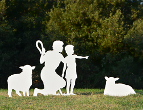 nativity father and son shepherd set image
